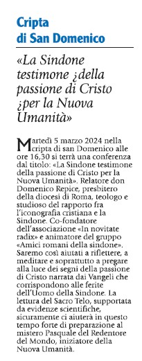 RIVISTA DIOCESANA Annuncio conferenza