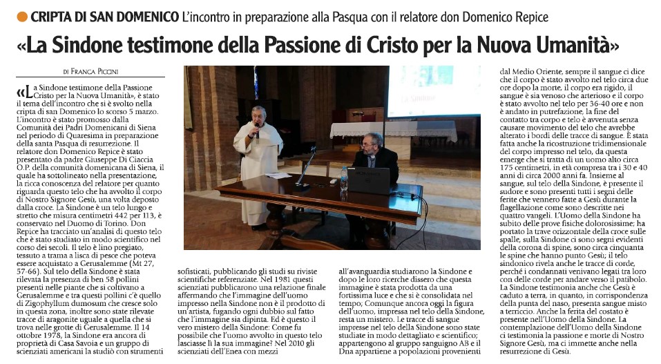 RIVISTA DIOCESANA Articolo sulla Conferenza